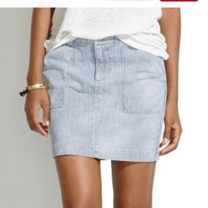Madewell striped jean skirt